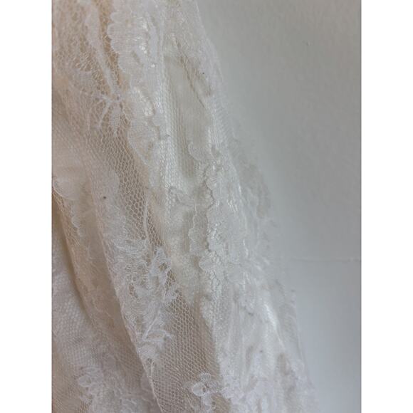 Vtg Jessica McClintock Gunne Sax Girls 10 Prairie Dress Cottagecore White Lace - Picture 7 of 10